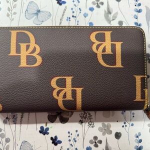 Dooney & Bourke Brown and Gold Wallet